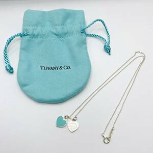 美品 TIFFANY&Co. ティファニー リターントゥ ミニダブルハート ネックレス SV925 シルバー 保存袋付き 