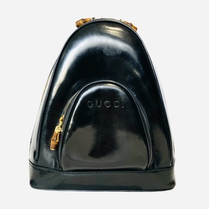 GUCCI オールドグッチ バンブー ワンショルダーバッグ 003-2113-0127 エナメル 黒 ブラック ヴィンテージ ボディバッグ クロスボディ