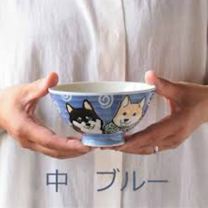 【柴犬】 茶碗 飯碗 [日本製 美濃焼]  ブルー2個  の画像3