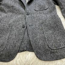 1円〜 BEAMS PLUS ビームスプラス ハリスツイード テーラードジャケット ヘリンボーン ウール お洒落 秋冬 グレー Mサイズ harris tweed_画像9