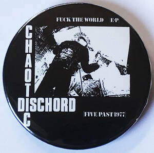 CHAOTIC DISCHORD - Fuck The World 缶バッジ 40mm #UK #punk #80's cult killer punk rock #custom buttons