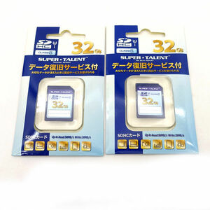 ★ アーキサイト 新品 ラスト1点 SUPER TALENT 32GB SDHCカード 2枚セット CLASS10 データ復旧サービス付 ST32DBSV-UI-AE(0220357263)