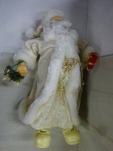 (お-J-394) 白い サンタクロース クリスマス 人形 サンタ プレゼント 中古