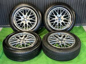 苫小牧発☆最落なし!【BBS☆18インチセット】GERMANY CS 18×7.5 PCD114.3 5穴 +38 YOKOHAMA 225/60R18 2021年製タイヤおまけ レクサスNX等