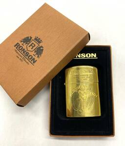 #1112【RONSON】ロンソン　オイルライター　AMERICAN KIDS　アメリカンキッズ　ゴールドカラー　箱付き　現状品