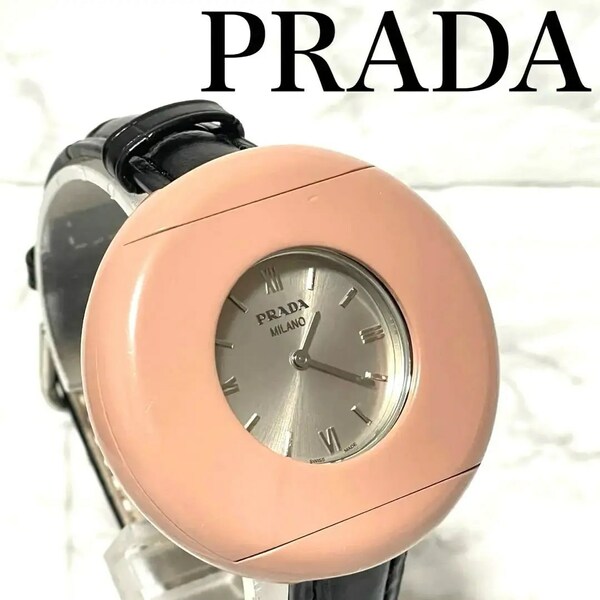 稼動品　希少　PRADA プラダ　大判ベゼル　腕時計　箱付き