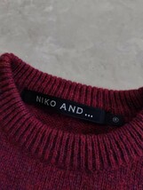 美品 ニコアンド niko and... セーター サイズ4 ボルドー 毛100% 秋冬 クルーネック ニット_画像5