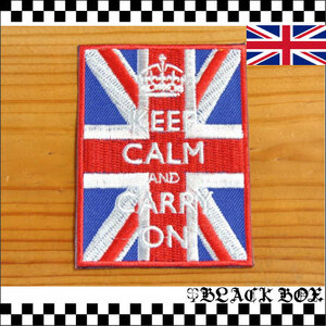 英国 インポート ワッペン パッチ KEEP CALM AND CARRY ON イギリス UK GB ENGLAND イングランド unionjack ユニオンジャック 061-2