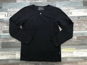 〈送料280円〉Eddie Bauer エディーバウアー メンズ ヘンリーネック ロンT 長袖Tシャツ 小さいサイズ XS 紺