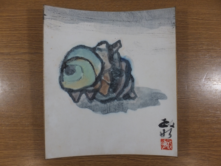 【真作保証】寺田政明 直筆 洋画家 池袋モンパルナス コレクター放出品 (小熊秀雄 麻生三郎) 福岡県 北九州市 ② 色紙作品何点でも同梱可, 絵画, 水彩, 静物画