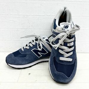 1271◎ New balance 574 ニューバランス 靴 シューズ スニーカー ローカット フラット ソール ネイビー レディース24.0