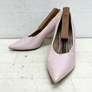 1271◎ イタリア製 Gianvito Rossi ジャンビト ロッシ 靴 パンプス ハイ ヒール ポインテッドトゥ ライトピンク レディース37.5