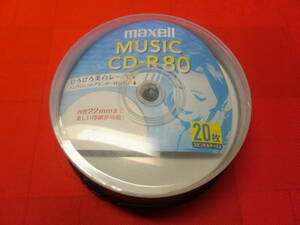 maxell マクセル　MUSIC CD-R 80　音楽用 録音用CD-R　20枚　CDRA80WP.20SP　スピンドルケース入　未開封