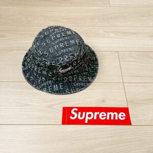 Supreme シュプリーム ワープ ジャカード ロゴ デニム クラッシャー "ブラック"