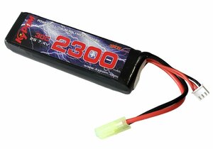 Kypom S電動ガン 7.4V 2300mAh 30C60C リポミニタミヤ コネクター 電動ガン エアガン リポ リチウムポリマー バッテリー　★