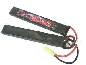 Kypom N電動ガン 7.4V 2000mAh 25C50C リポミニタミヤ コネクター 電動ガン エアガン リポ リチウムポリマー バッテリー　★