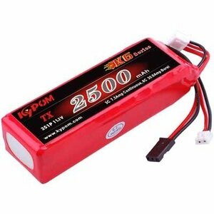 Kypom K6 11.1V 2500mAh 角 送信機用 リポ バッテリー★ホビーショップ青空