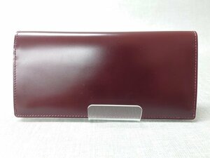 【未使用に近い】CYPRIS ササマチ長財布 5610 札入れ CORDOVAN 日本製 ワイン コードバン キプリス (管理番号：049104)