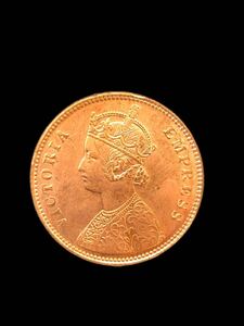 1897年　イギリス領インド帝国　ヴィクトリア　女王　1ルピー　コイン　硬貨