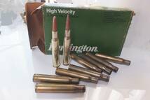 金属製 ダミーカート　30-06　Springfield　Remington　ライフル弾　安全処理済み　リロード不可　ケース付き　使用済み薬莢_画像1