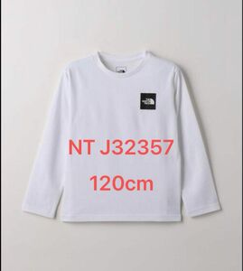 THE NORTH FACE ノースフェイス ロング スリーブ スモール スクエア ロゴT NTJ32357 ホワイト 120cm