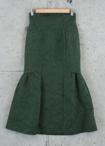 Mame Kurogouchi マメクロゴウチ JOMON ARABESQUE TRIPLE LAYER JACQUARD SKIRT GREEN MM22FW-SK010 スカート グリーン サイズ2