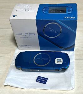 元箱付 ジャンク品★SONY PSP-3000 VB バイブラントブルー 本体+2GBメモリースティック プレイステーションポータブル CARNIVAL COLORS