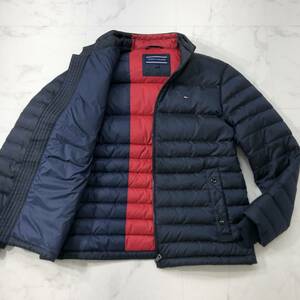 未使用に近い★トミーヒルフィガー【TOMMY HILFIGER】ダウンジャケット メンズ L アウター ジップアップ 厚手 保温性◎ 冬 フェザー P68