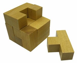 ** cube body puzzle large * box attaching *7 piece. tree one-side from 1 side 6 centimeter. cube body . work .* correct . not . box . does not enter * wooden intellectual training toy *.. toy *