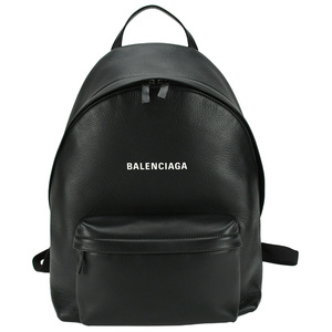 バレンシアガ BALENCIAGA エブリデイ バックパック EVERYDAY BACKPACK リュックサック 552374 レザー ブラック 黒 ロゴ デイパック 中古