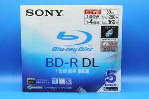 1回録画用ブルーレイディスク BD-R DL ソニー SONY 50GB 360分 4倍速 5枚パック 5BNR2VBPS4 1セット 未使用,未開封品