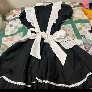 【値下げ！】メイド服　エプロン　ハロウィン　仮装　コスプレ　カチューシャ付