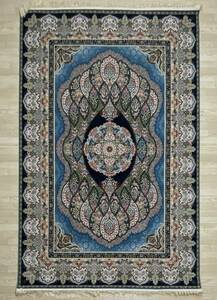 百貨店展示品 大判　最高峰約144万ノット　シルク30％ウール70%　イラン産手織り 高級ペルシャ絨毯 201×305cm　#15