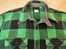 【送料無料】 フラットヘッド バッファローブロック ネルシャツ 緑×黒 FlatHead チェックシャツ Used古着_画像4