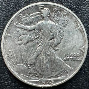アメリカ合衆国　1943 1/2ドラ銀貨　ウォーキングリバティ Aw