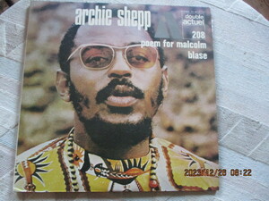 2LP archie shepp 　アーチー・シェップ　　　　 double actuel 208 poem for malcolm blase 　　BYG Stereo　　YK-9011～2