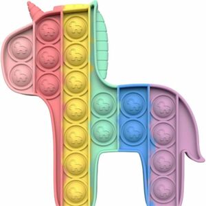 プッシュポップバブル スクイーズ玩具 おもちゃ ストレス解消　虹色　ポニー