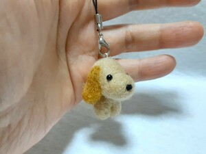 羊毛フェルト ハンドメイド 仔犬 ミニチュアダックスちゃん ストラップ 