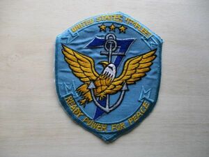 【送料無料】80s アメリカ海軍 UNITED STATES SEVENTH FLEET第7艦隊 READY POWER FOR PEACEパッチ/NAVY海軍USNワッペン横振り刺繍patch M45