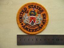 【送料無料】アメリカ海軍UNITED STATES SHIP AMERICA航空母艦CV-66パッチ ワッペン/CVA-66 patch USSネイビーNAVY米海軍USN米軍US M43_画像8