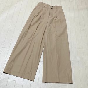 3754☆ NOLLEY'S ノーリーズ ボトムス パンツ スラックス ワイドパンツ カジュアル レディース 38 ベージュ