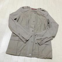 3766☆ COMPTOIR DIS COTONNIERS トップス アウター ノーカラージャケット レディース 36 カーキ_画像1