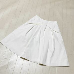 3762☆ ef-de エフデ ボトムス スカート 膝丈スカート プリーツスカート フレアスカート レディース 7 ホワイトの画像2