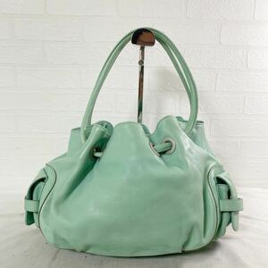 3755* SAZABY Sazaby ka van van do back tote bag lady's leather back green 