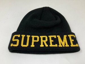 ◆Supreme×NewERA シュプリーム ニューエラ ニットキャップ ニット帽 黒系 ワンサイズ 帽子 中古◆10565★