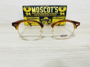 MOSCOT★モスコット メガネフレーム★YUKEL★伊達眼鏡 サーモントタイプ ウェリントン ブロンド ゴールド★未使用 美品★