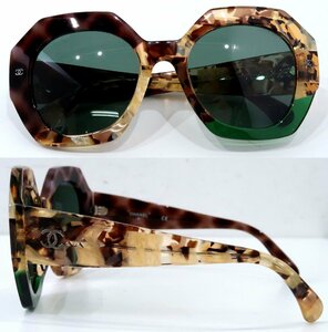 極美品 シャネル 71348A ココマーク 大理石柄 サングラス マーブル ブラウン Acetate Round Sunglasses アセテート ラウンド 3567