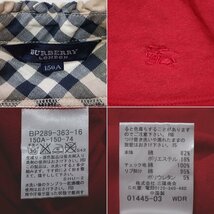 ★BURBERRY/バーバリー 女の子用 ドッキング 長袖Tシャツ 150A/レッド×ベージュ/一部ノバチェック/ホース刺繍/キッズ/子供服&1938500026_画像4