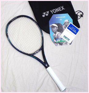 ★YONEX/ヨネックス EZONE 100L 2022 硬式テニスラケット 07EZ100L/G2/全長約68cm/ネイビー×ブルー/タグ・取説・ケース付き&1919800013