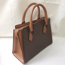 ★1円 MICHAEL KORS/マイケルコース モノグラム 2way ハンドバッグ/ブラウン/レザー/手持ち鞄/ショルダーベルト付き&1808900150_画像2